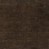 Broadloom carpet solid ribbed cut pile in dark brown.