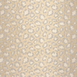 Broadloom carpet swatch in a leopard skin pattern, in white gray gold.