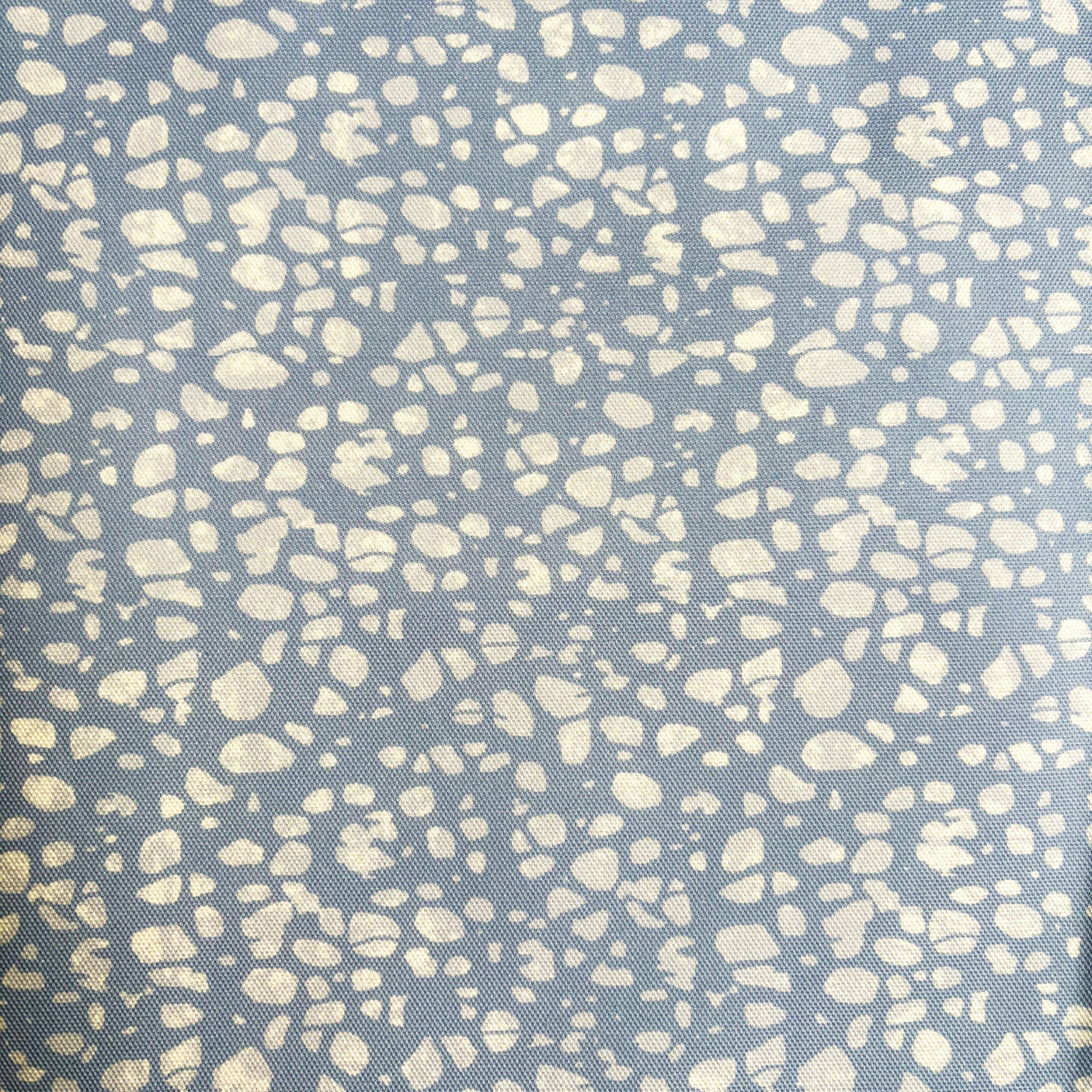 Patterned fabric with white spots on a blue background