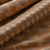 Patterned fabric with geometric design in brown and beige tones