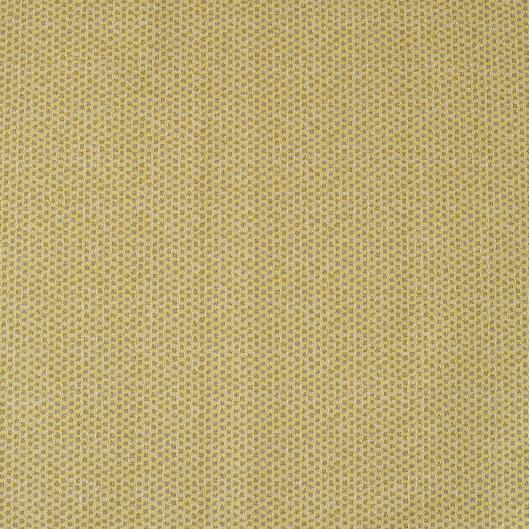 Square fabric swatch in a dense checked weave in gold and tan.