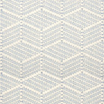 Broadloom in a dimensional herringbone stripe in cream and blue