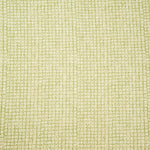 Detail of fabric in a textural basketweave print in green on a cream field.