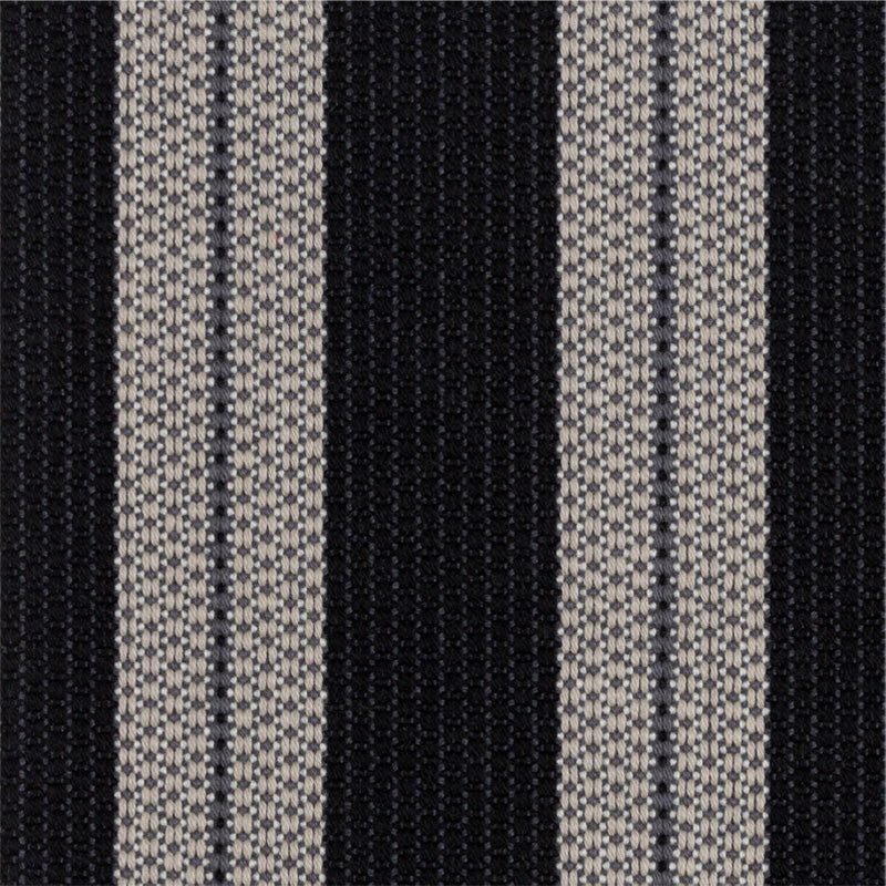 Striped brown flatweave runner in black and white