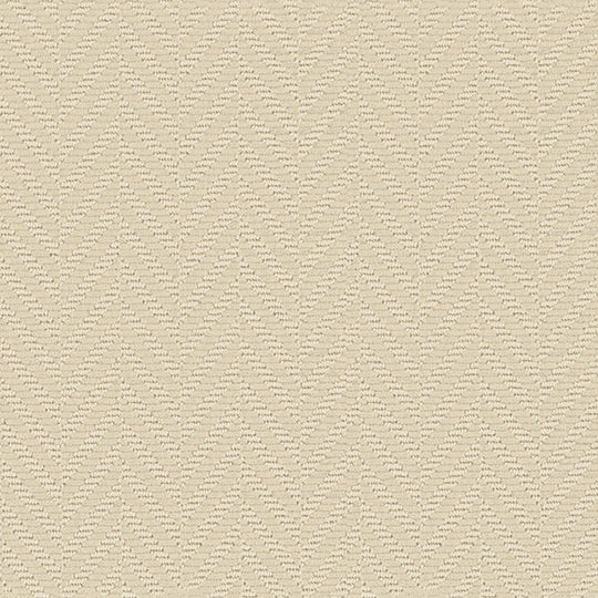 Broadloom carpet in cream with subtle herringbone pattern