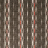 Striped flatweave runner in brown red on white stairs