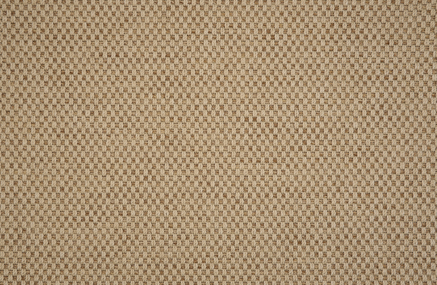 Textural performance broadloom carpet in grid design in beige.