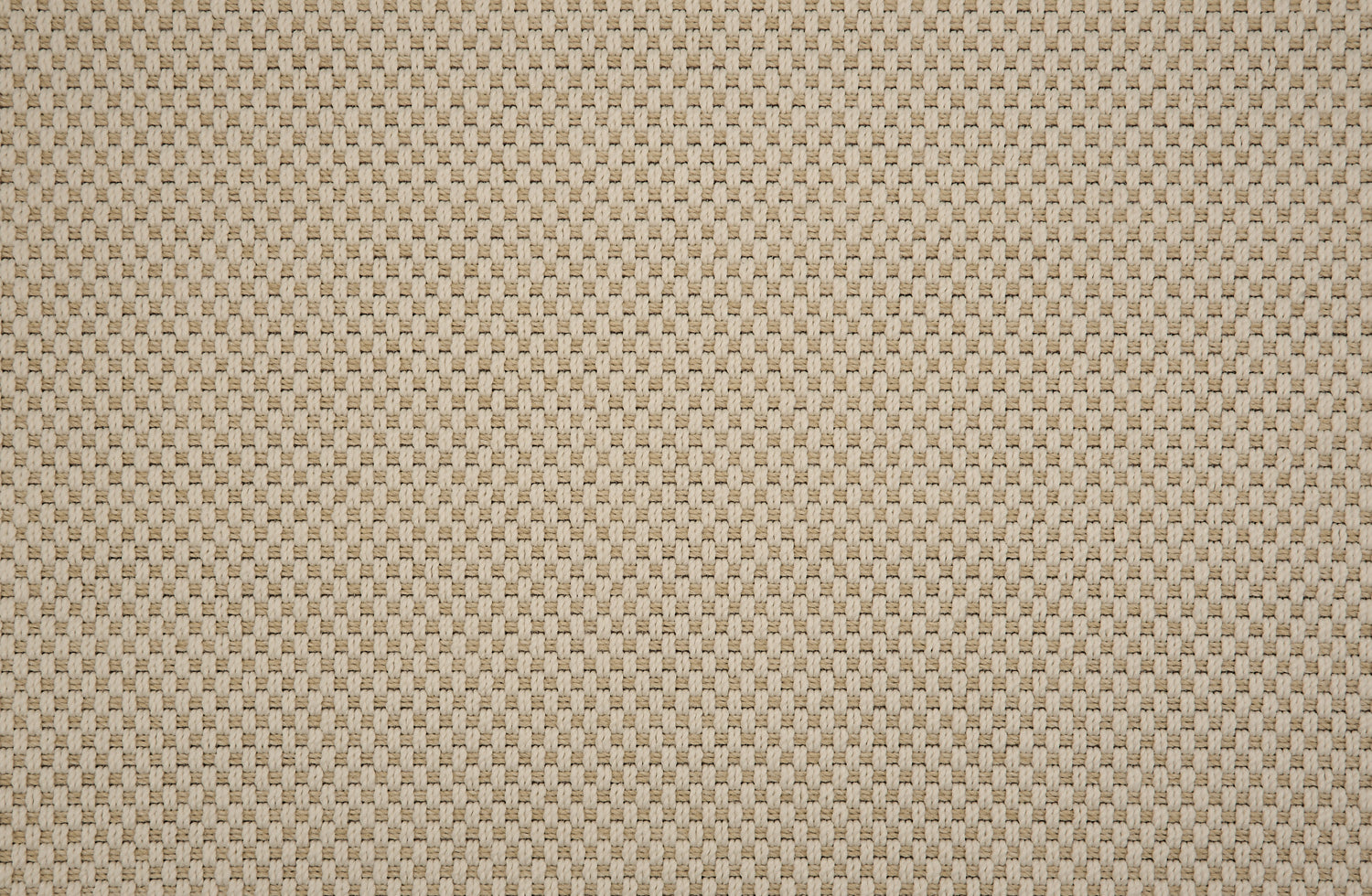 Textural performance broadloom carpet in grid design in cream.