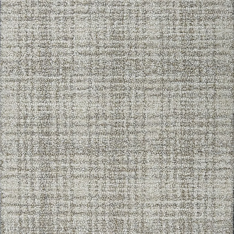 Broadloom carpet with subtle plaid pattern in cream and grey