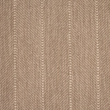 Close up of a broadloom carpet with a herringbone stripe in brown.