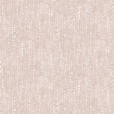 Painterly small-scale dashed dot print in white on a soft pink watercolor field.