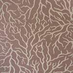 Handknotted carpet with coral design in cream on a taupe field 