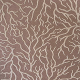 Handknotted carpet with coral design in cream on a taupe field 