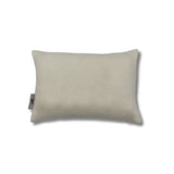 Rectangular throw pillow in solid cream linen. 