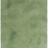 Sheet of hand-painted wallpaper in olive with an irregular brushed texture.