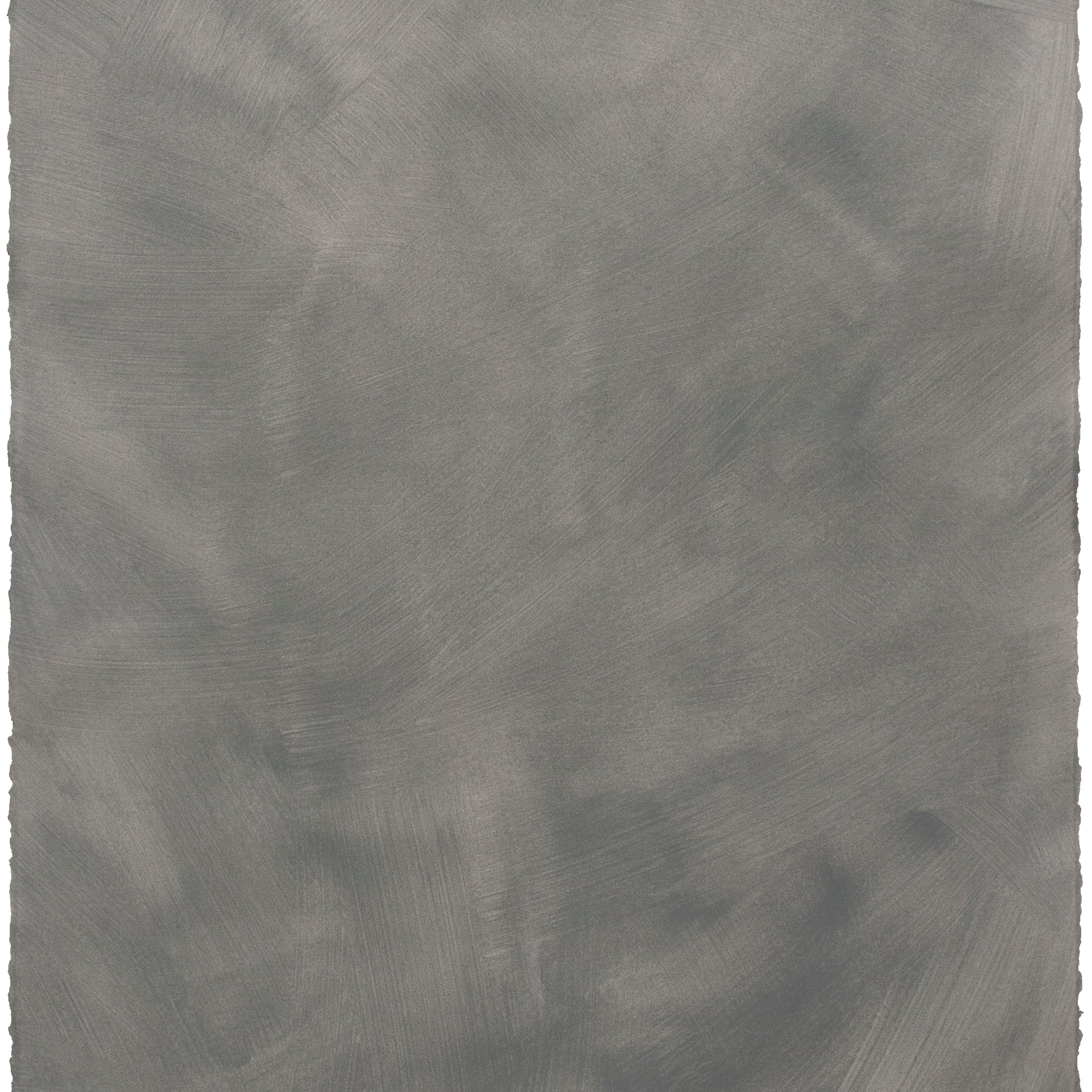 Sheet of hand-painted wallpaper in gray with an irregular brushed texture.