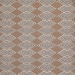 Close up of wallpaper with linear stacked diamond stripe in shades of brown.