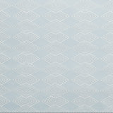 Close up of wallpaper with linear stacked diamond stripe in pale blue.