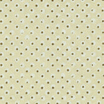 Detail of wallpaper in a painterly dot print in white and brown on a yellow field.