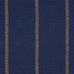 Broadloom carpet in cobalt blue with a tan widely placed pinstripe