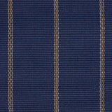 Broadloom carpet in cobalt blue with a tan widely placed pinstripe