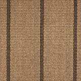 Broadloom carpet in  tan with a black widely placed pinstripe