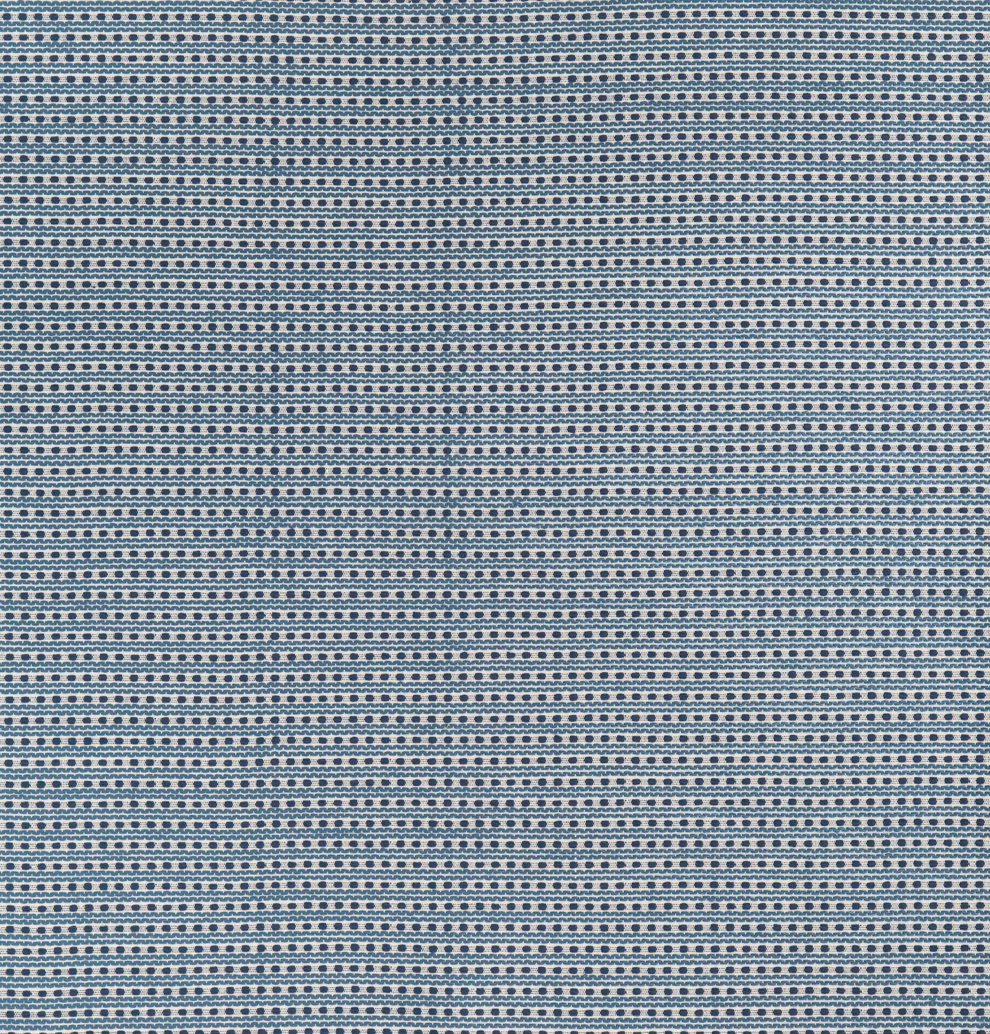 Patterned fabric with navy dots and blue stripes on a white background