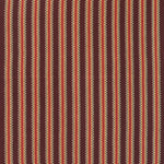 Detail of a hand-woven cotton striped fabric in shades of red, brown and yellow.