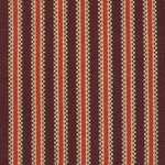 Detail of a hand-woven cotton striped fabric in shades of red, brown and yellow.