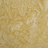 Decorative pattern with classical design elements on a yellow background