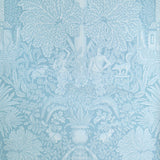 Decorative wallpaper with a floral pattern in light blue tones