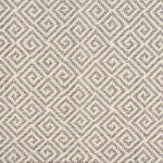 Broadloom carpet swatch in a geometric pattern in a grey white design