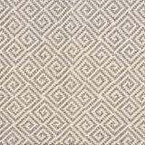 Broadloom carpet swatch in a geometric pattern in a grey white design