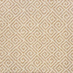 Broadloom carpet swatch in a geometric pattern in a tan white design
