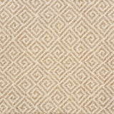 Broadloom carpet swatch in a geometric pattern in a tan white design