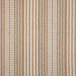 Broadloom carpet with rust, green and beige stripes
