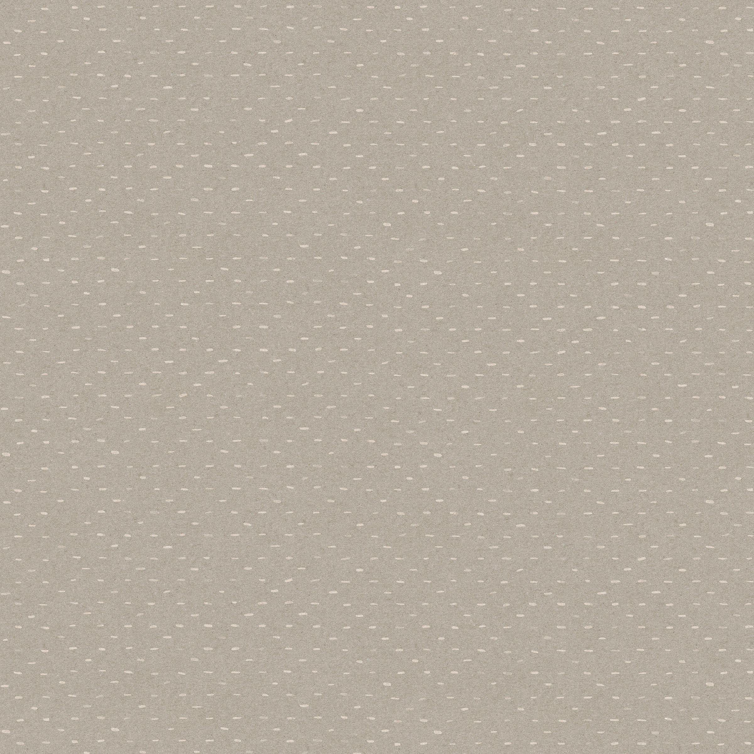 Detail of wallpaper in a dotted diamond grid in cream on a light brown field.