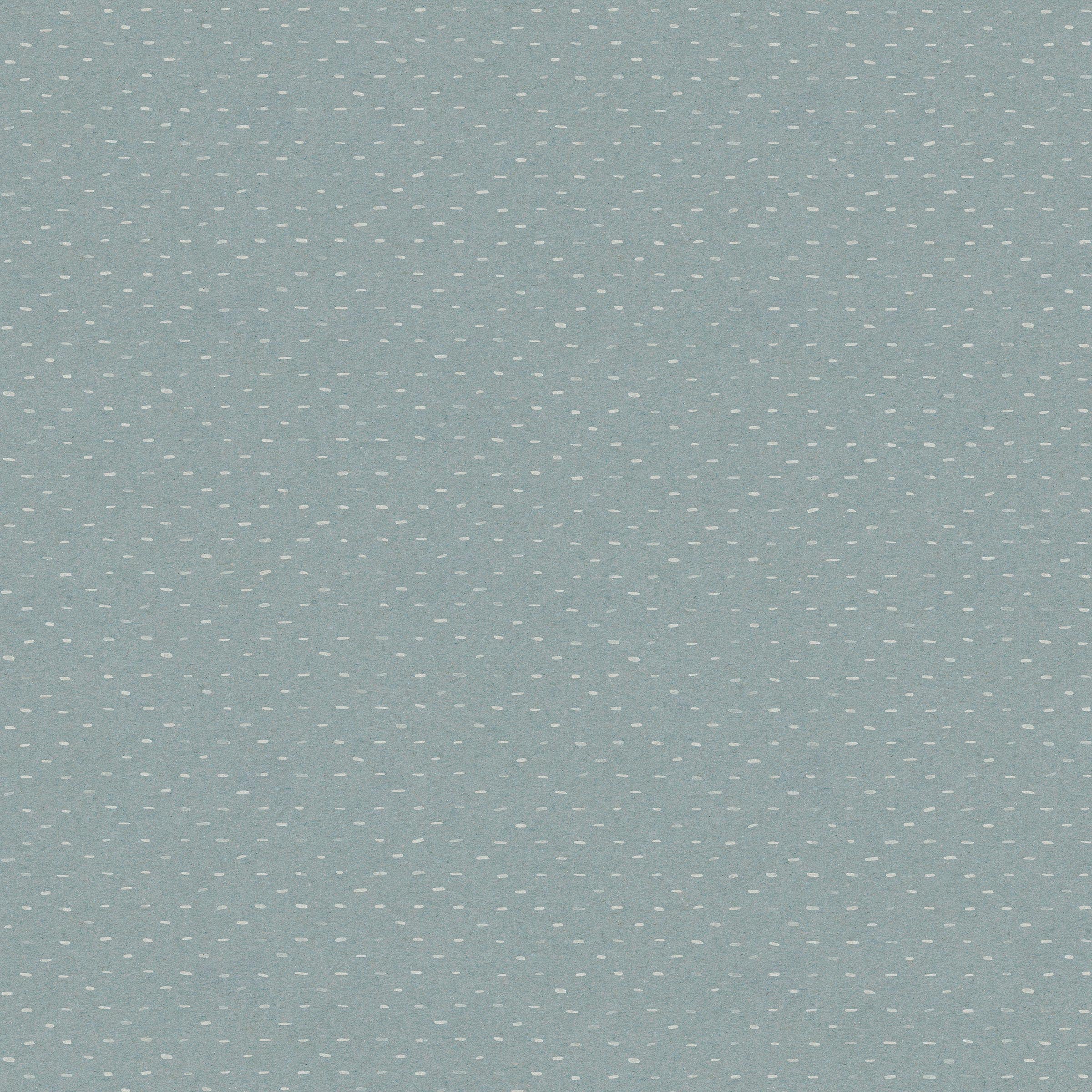 Detail of wallpaper in a dotted diamond grid in white on a blue field.