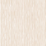 Detail of fabric in a painterly stripe pattern in bronze on a white field.