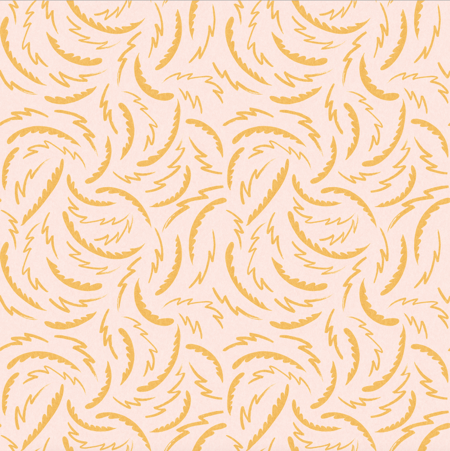 Pattern of gold swirls on a beige background