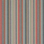 Striped flatweave runner in red tan blue grey 