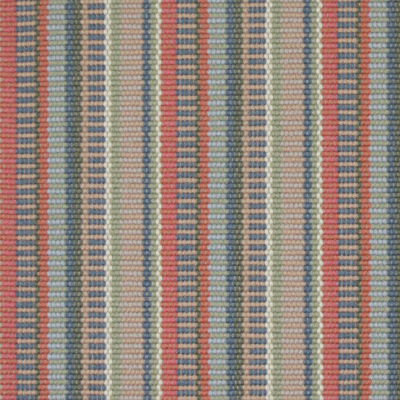 Striped flatweave runner in red tan blue grey 
