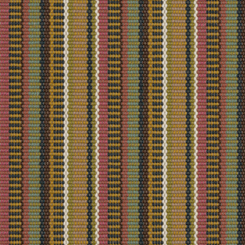 Striped flatweave runner in red tan sage brown
