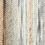 Broadloom carpet fabric with stripes in beige, brown, and gray.