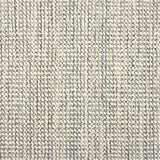 A close-up of a broadloom carpet with a woven texture in cream and slate blue.