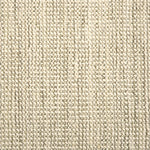 A close-up of a broadloom carpet with a woven texture in cream and grey. 