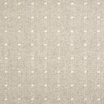 Broadloom carpet swatch with a vertical dotted stripe in grey and ivory. 