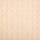 Broadloom carpet swatch with a vertical dotted stripe in pale pink and white. 