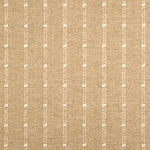 Broadloom carpet swatch with a vertical dotted stripe in tan and white. 