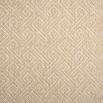 Broadloom carpet with Greek key pattern in cream on tan. 